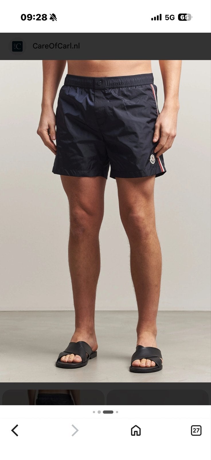 Moncler Zwemshort Donkerblauw Maat 14 jaar (164cm), Ophalen of Verzenden, Overige maten, Blauw, Zwemshort