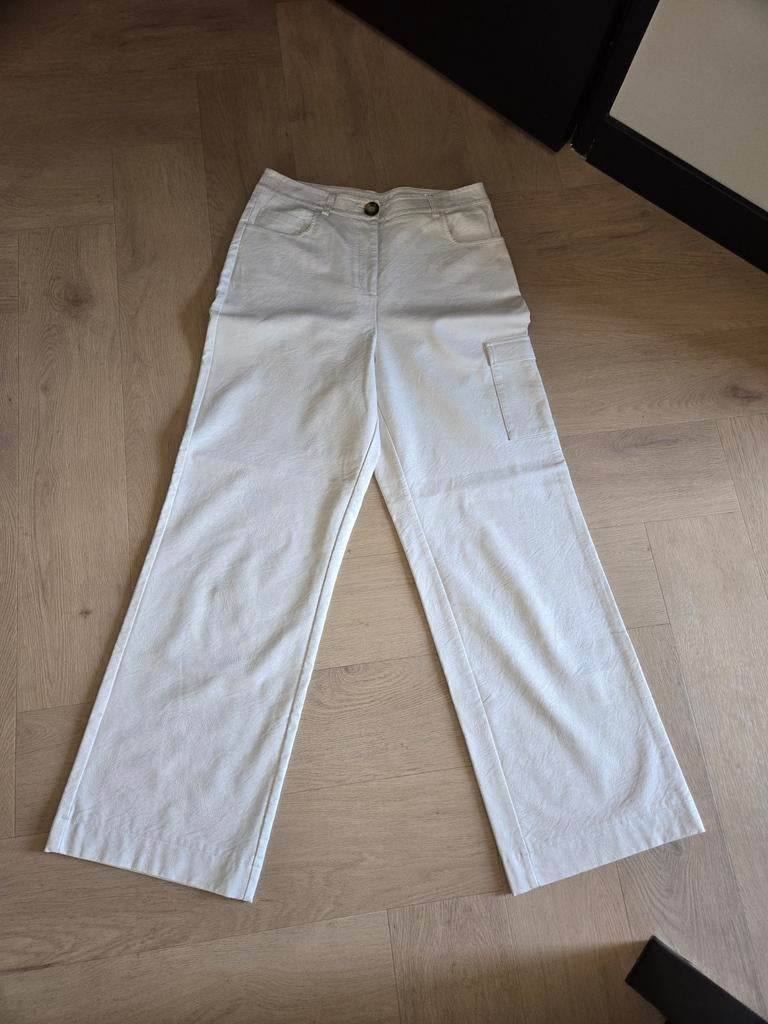 Studio Anneloes leather look cargo pantalon, Maat 38/40 (M), Studio Anneloes, Wit, Nieuw