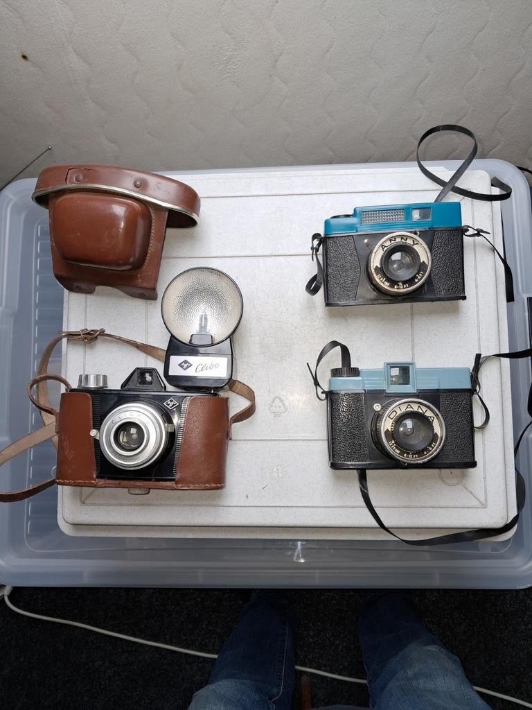 Vintage Fototoestellen Collectie - Agfa Clibo & Diana, Ophalen of Verzenden, Gebruikt, Compact, Overige Merken