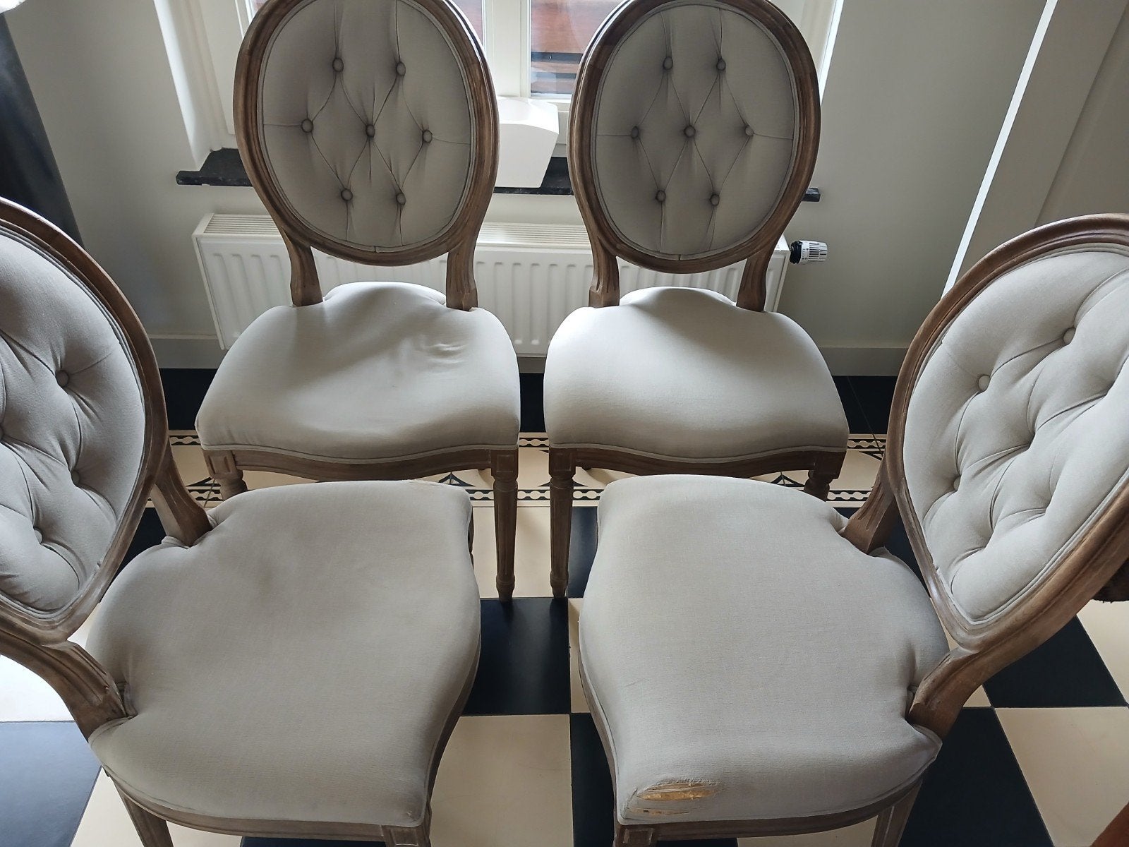 Eiken medaillon stoelen, Ophalen of Verzenden, Gebruikt, Bruin, Vijf, Zes of meer stoelen