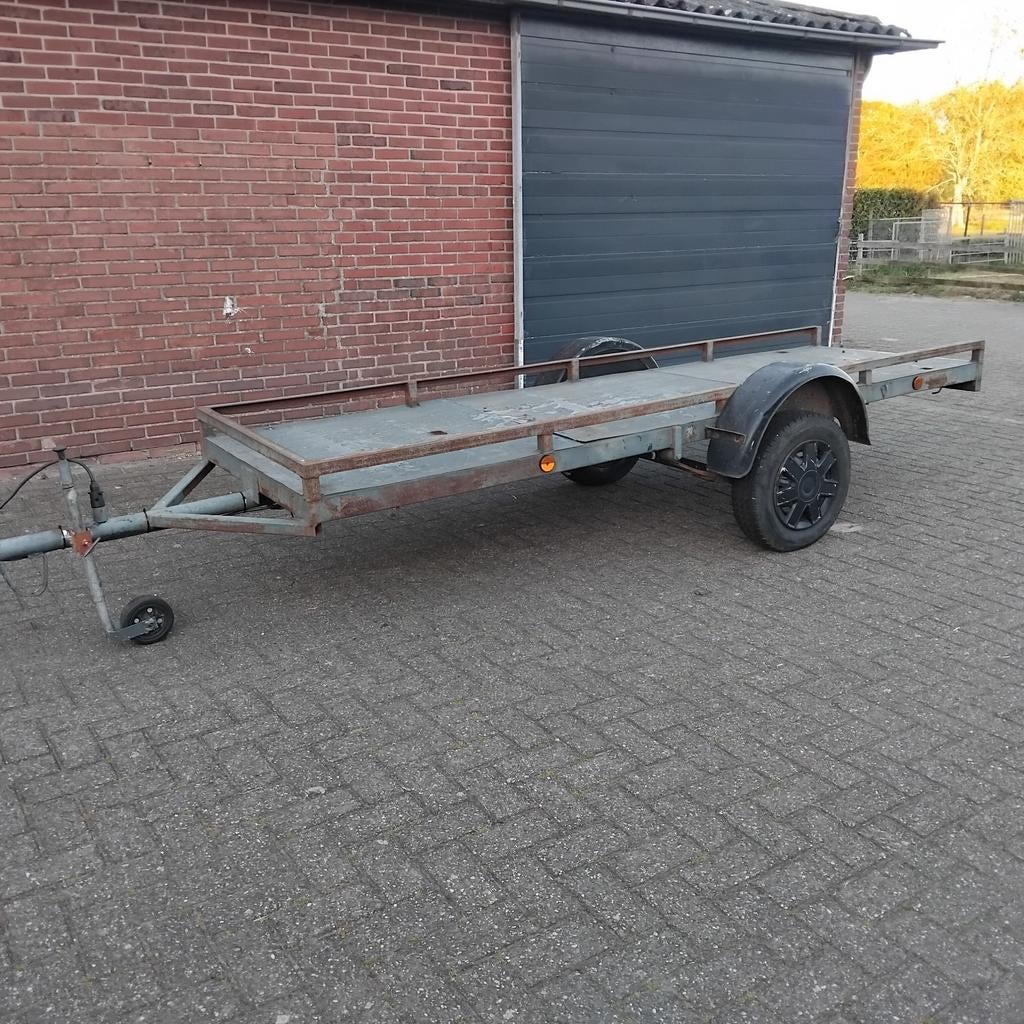 Exstra lange enkelasser aanhanger.  100x350., Auto diversen, Aanhangers en Bagagewagens, Ophalen, Gebruikt
