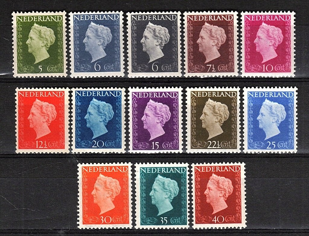 nvph 474-486 koningin wilhelmina1947 ongebruikt, Postzegels en Munten, Postzegels | Nederland, Ophalen of Verzenden, Na 1940, Postfris