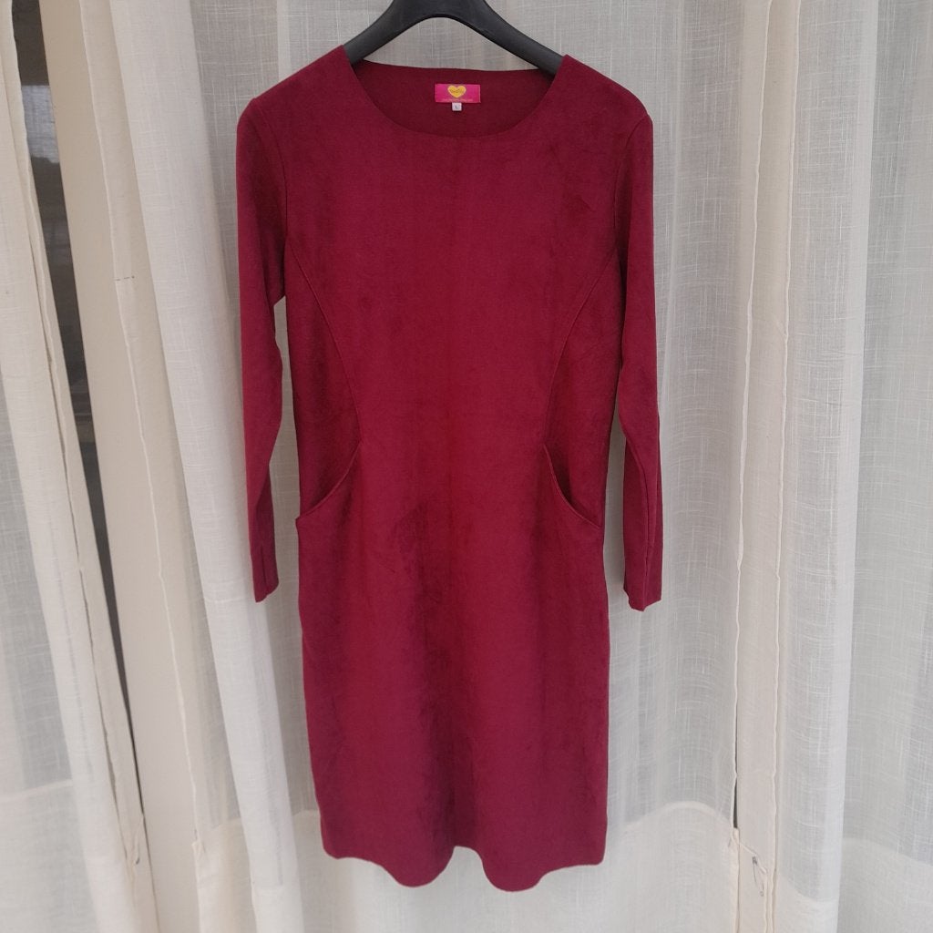 tantilly velvet sporty dress bordeaux rood nieuw L, Maat 42/44 (L), Nieuw, Ophalen of Verzenden, Tantilly