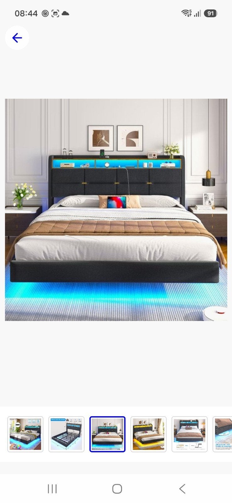 tienerbed met verlichting 1.60, Huis en Inrichting, Ophalen, Nieuw, Tweepersoons, 160 cm