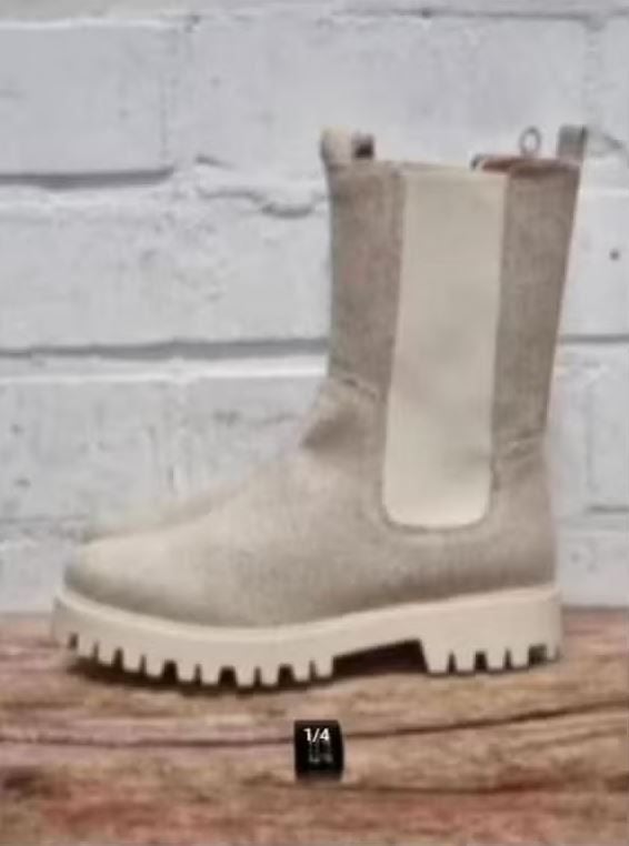 DWARS - Leren biker chelsea boots maat 41 - Nieuw €129 DWRS, Kleding | Dames, DWRS, Beige, Lage of Enkellaarzen, Nieuw