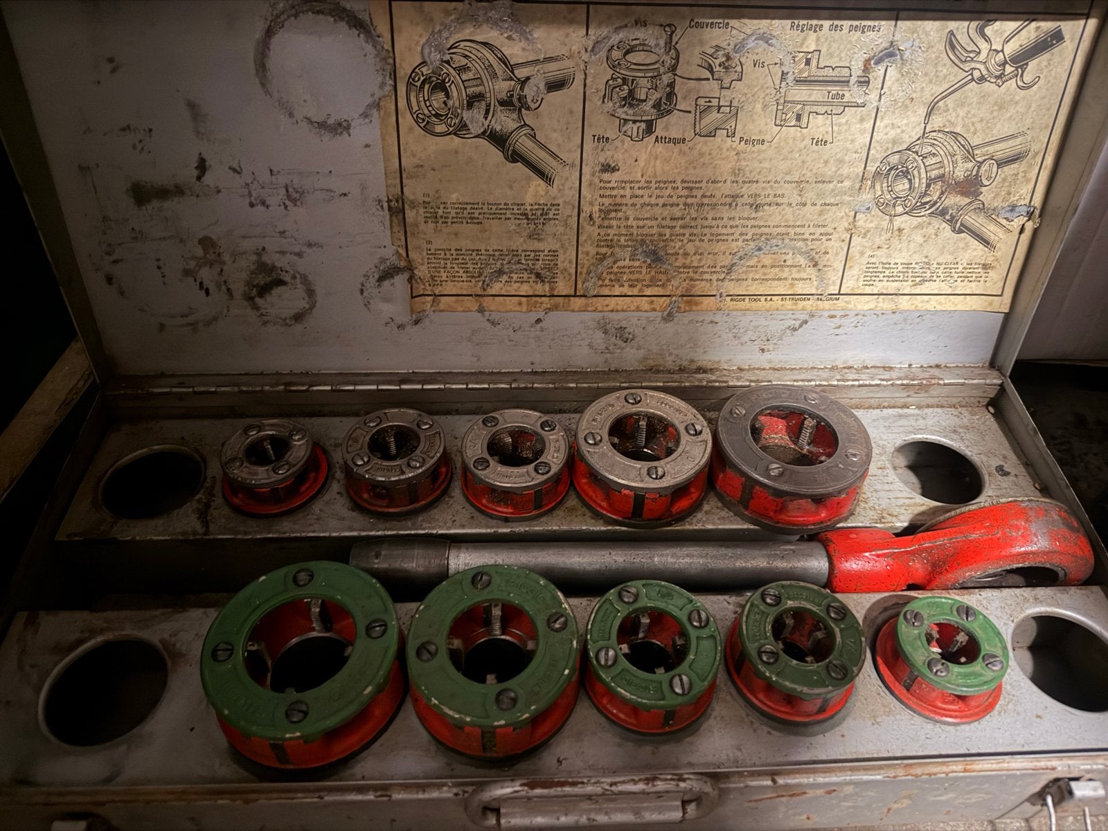 RIDGID pijpsnijder set met diverse snijkoppen, Ophalen, Gebruikt, Snijgereedschap, Ridgid