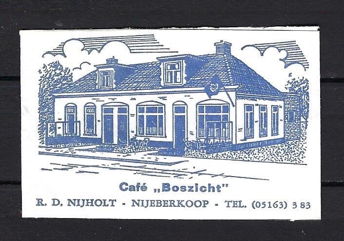919 Nijeberkoop cafe BOSZICHT, Ophalen of Verzenden, Nederland