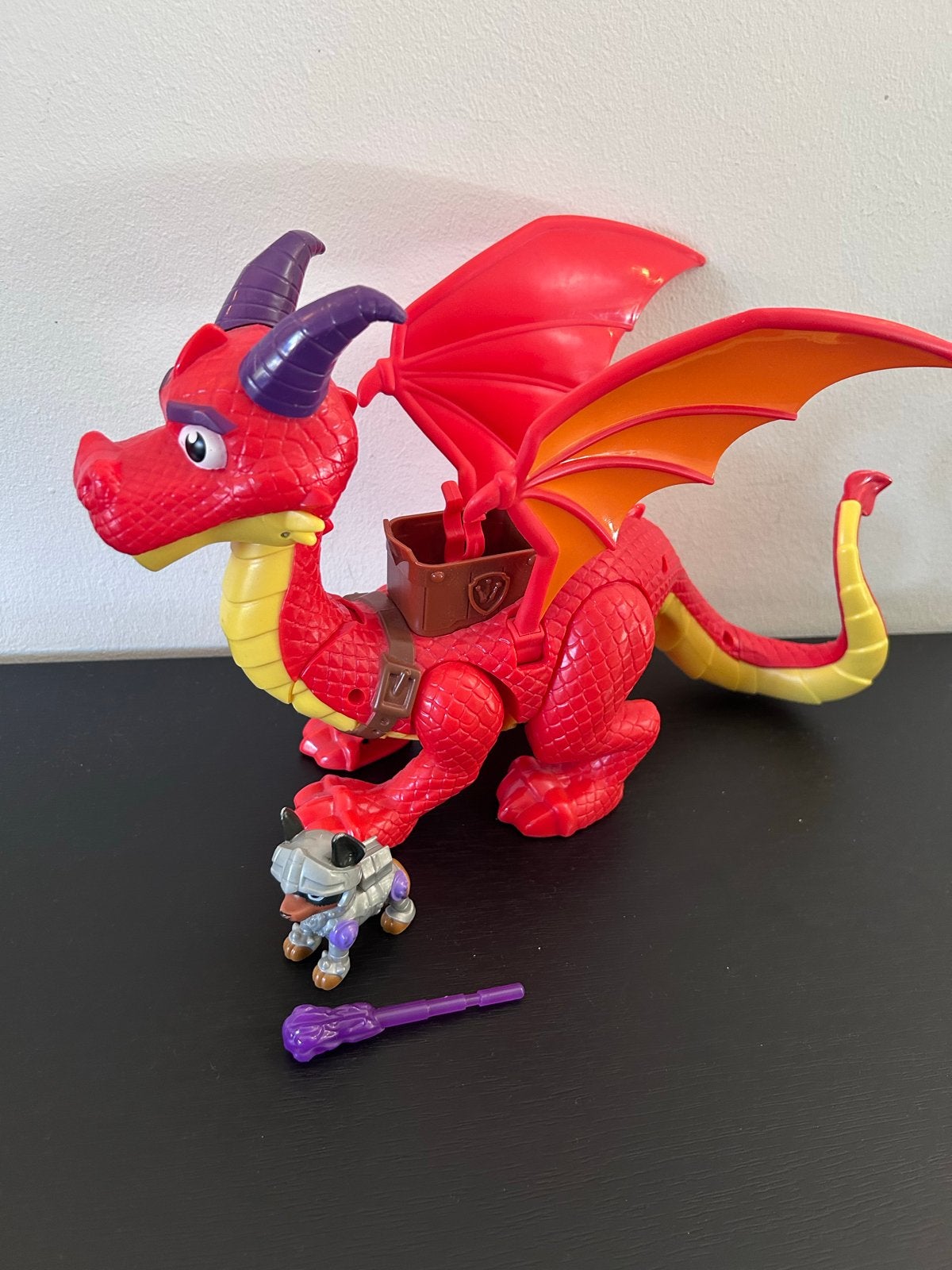 Paw Patrol Draak Sparky met Rider en Accessoires, Ophalen of Verzenden, Zo goed als nieuw