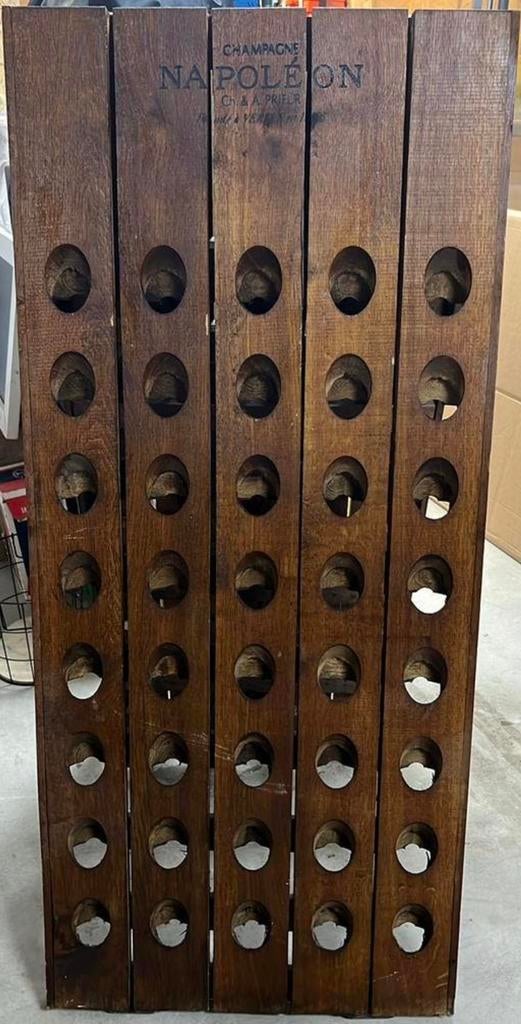 Authentieke Pupitre (Traditioneel Champagnerek) Houten, Ophalen, Gebruikt, 25 flessen of meer, 75 cm of meer