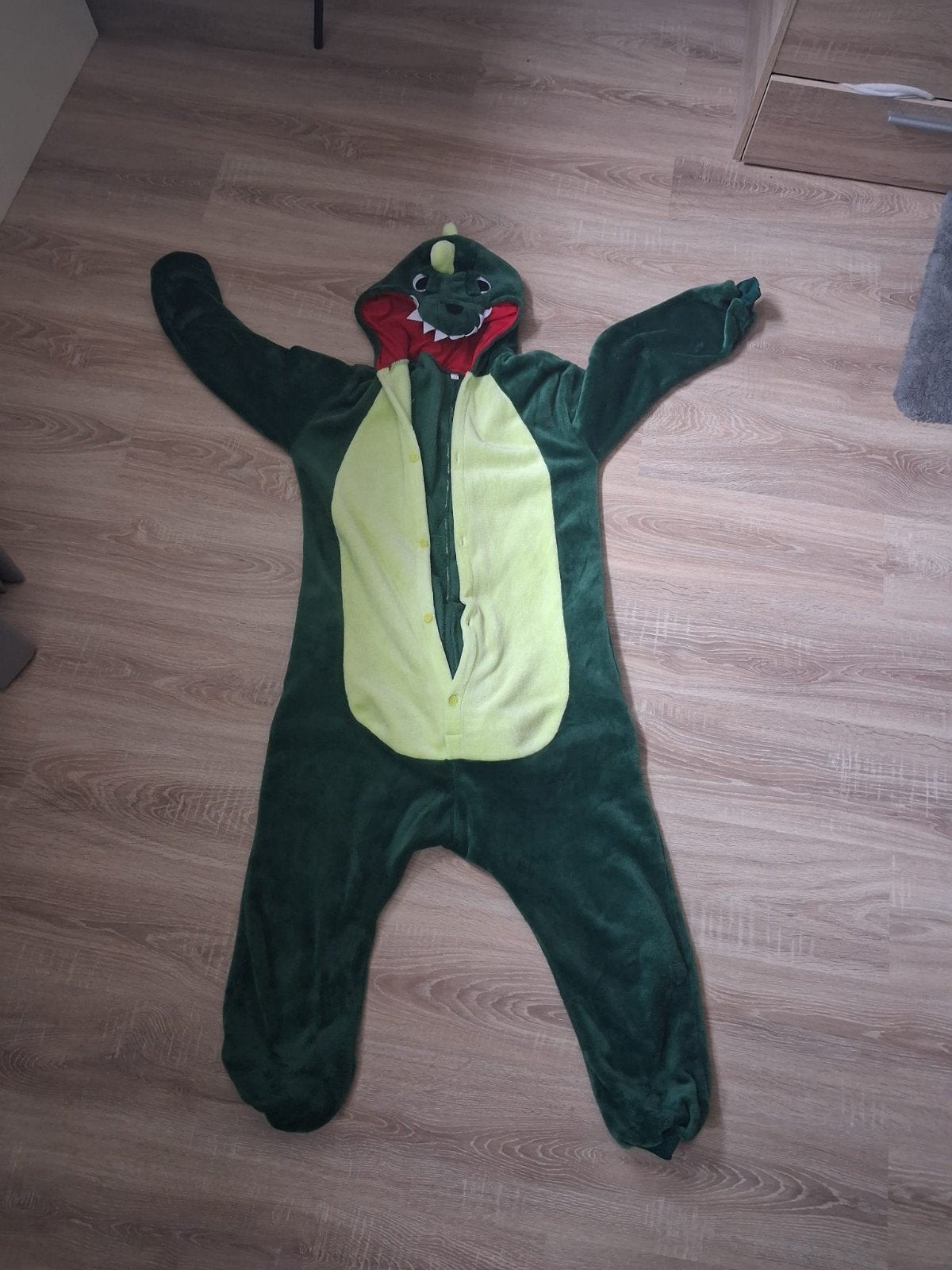 Dinosaurus Onesie Maat M - Groen, Ophalen of Verzenden, Zo goed als nieuw, Carnaval, Kleding