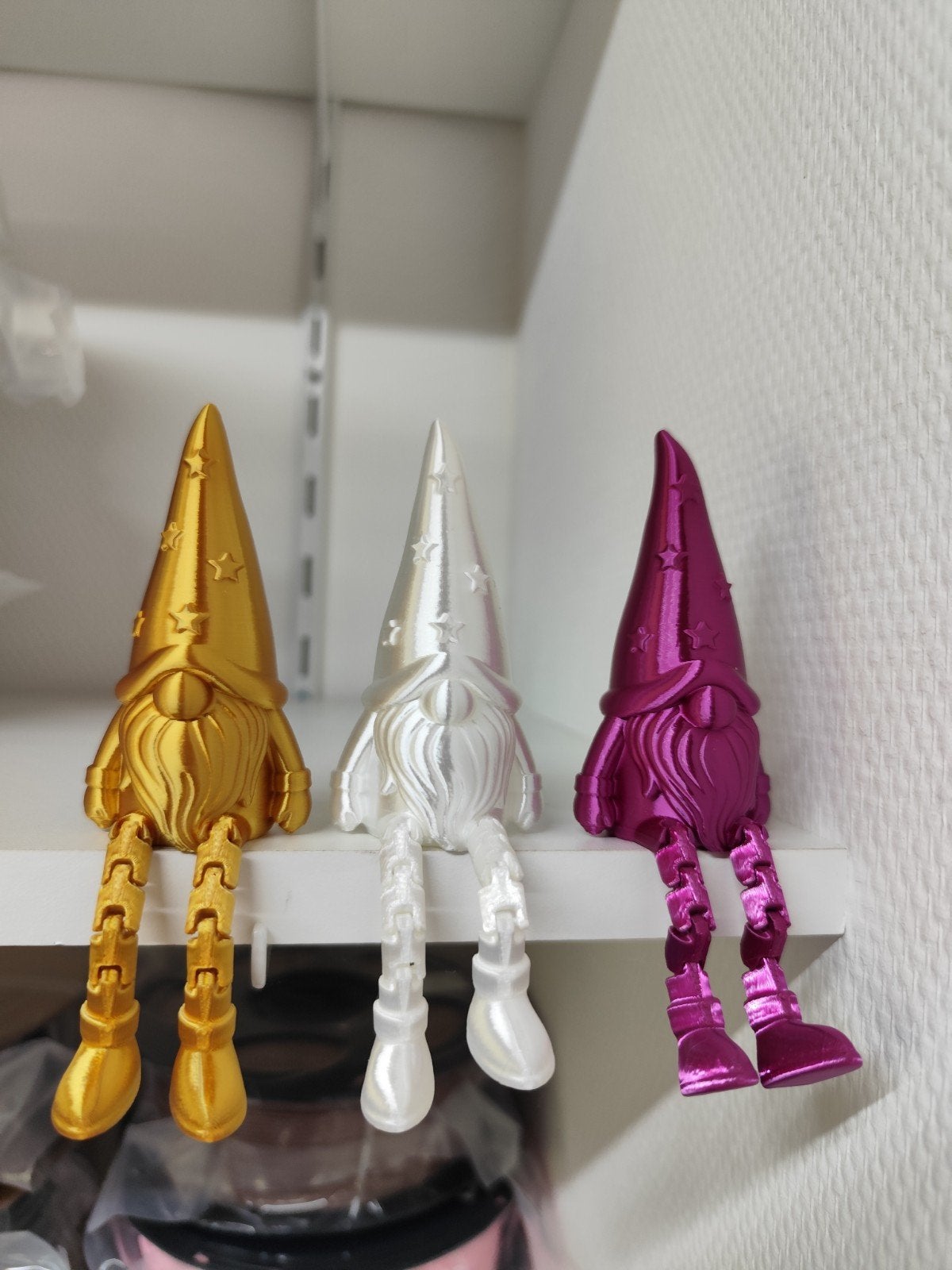 Set van 3 3D-geprinte gnomen met beweegbare benen, Ophalen of Verzenden, Nieuw