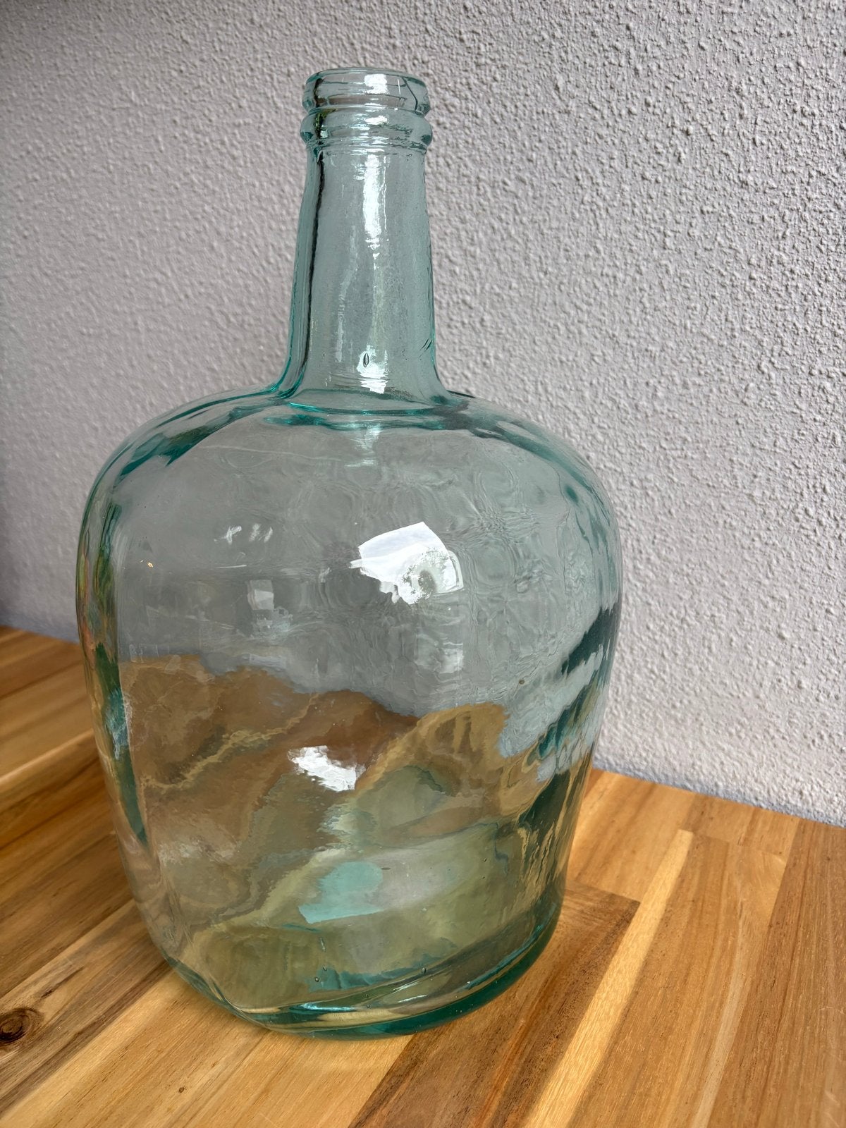 Grote glazen fles / vaas, Huis en Inrichting, Woonaccessoires | Vazen, Ophalen, Groen, Glas