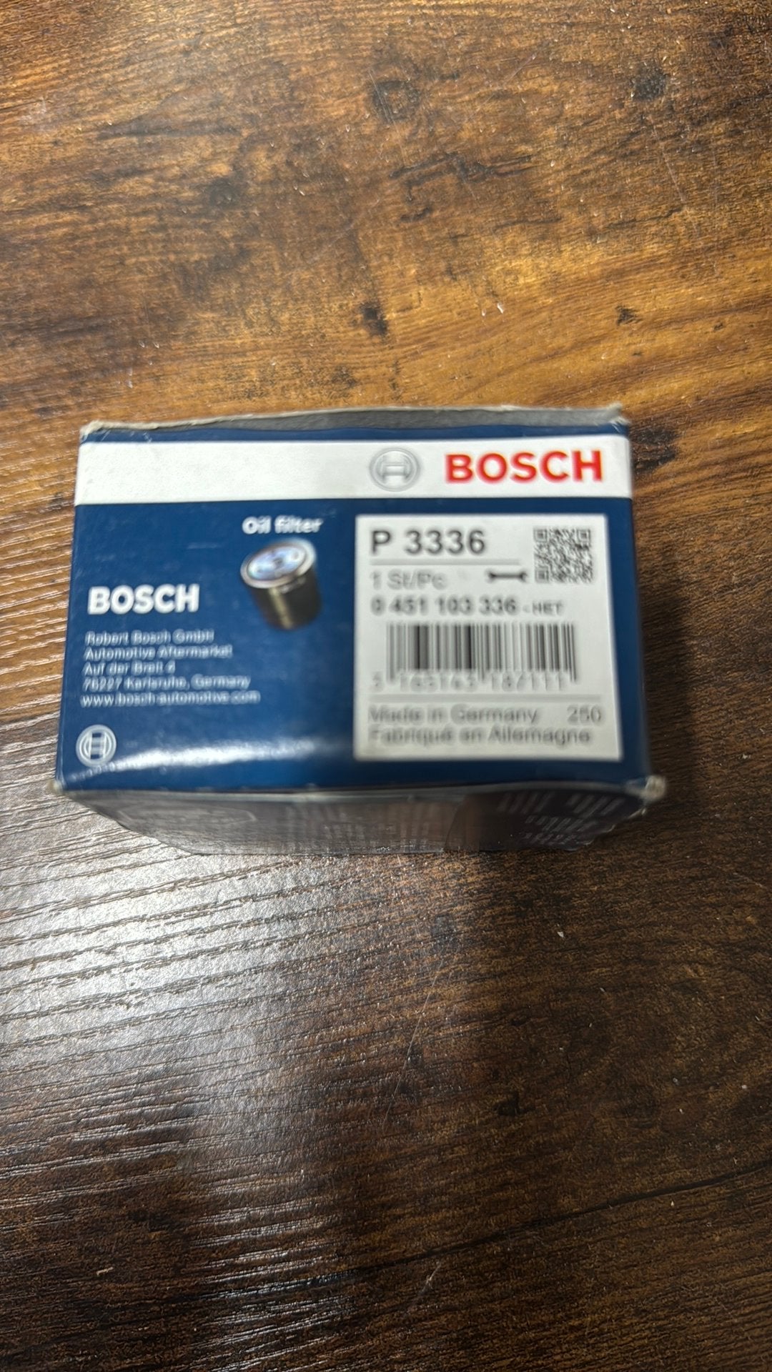 Bosch oliefilter P 3336 - Nieuw in doos, Ophalen of Verzenden, Nieuw, Universele onderdelen
