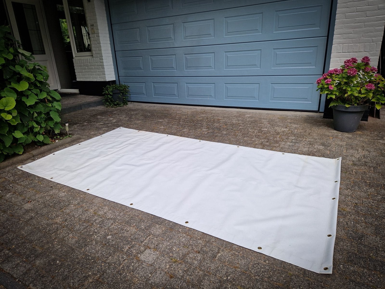 NIEUW WIT VINYL SPANDOEK  2.90 x 1.49, Diversen, Vlaggen en Wimpels, Ophalen, Zo goed als nieuw