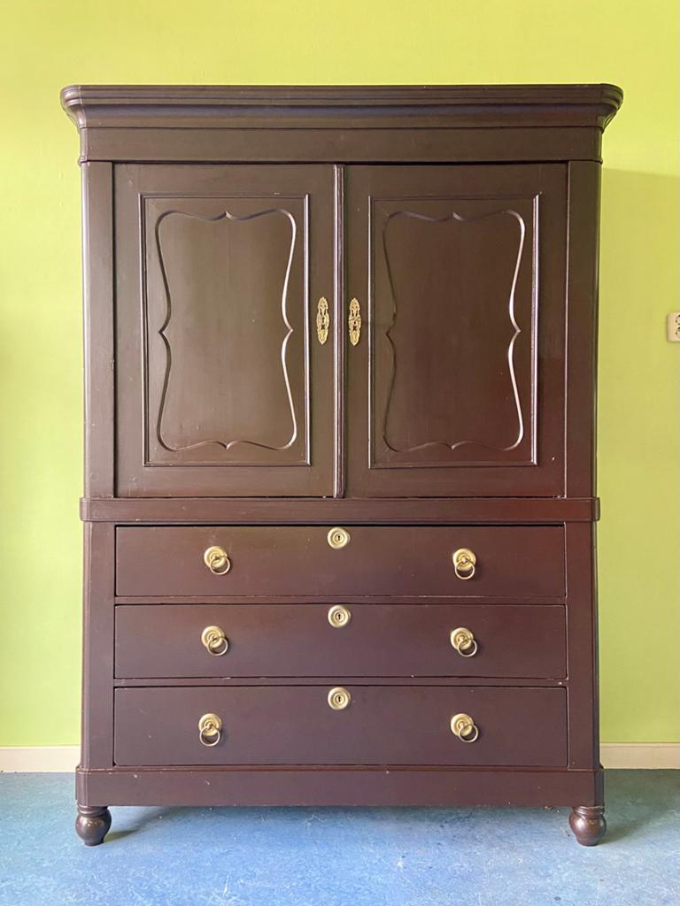 Antieke kast brocante kabinet, Huis en Inrichting, Kasten | Buffetkasten, Ophalen, Gebruikt, Antiek brocant vintage klassiek, Met deur(en)