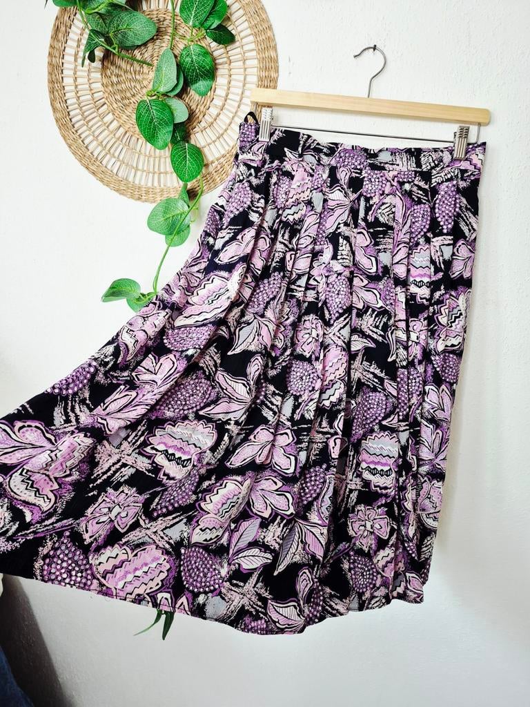 Vintage vrolijke 80s midirok L/XL, Kleding | Dames, Maat 46/48 (XL) of groter, Ophalen of Verzenden, Zo goed als nieuw, Vintage