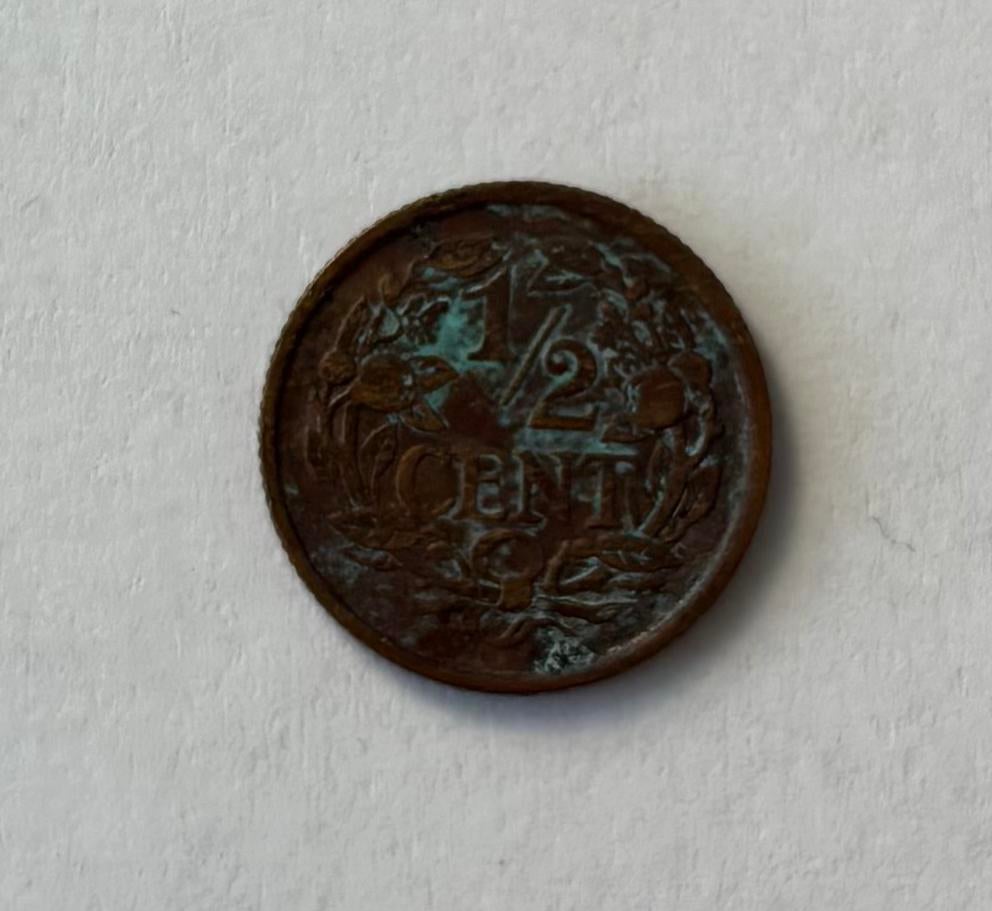 Halve cent - 1917, Postzegels en Munten, Munten | Nederland, Ophalen of Verzenden, Koningin Wilhelmina, Overige waardes, Losse munt