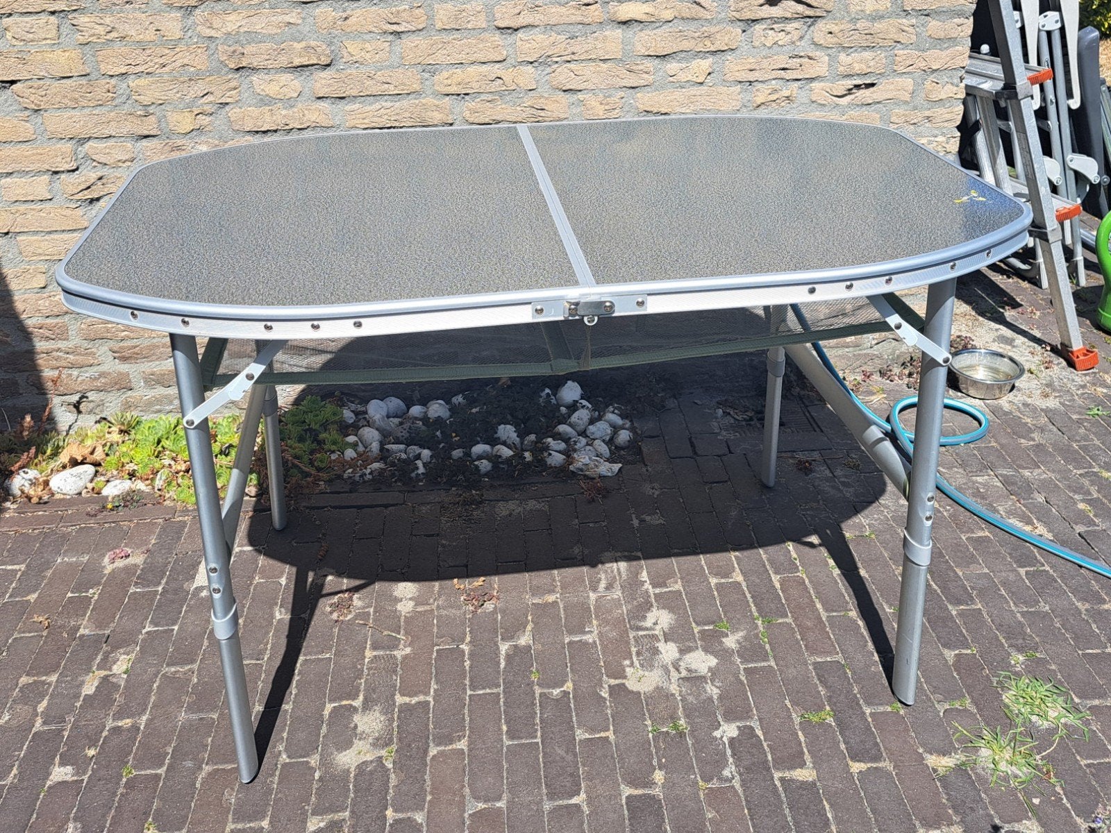 Opvouwbare Defa campingtafel 120x80 cm met opbergnet, Ophalen of Verzenden, Gebruikt, Campingtafel