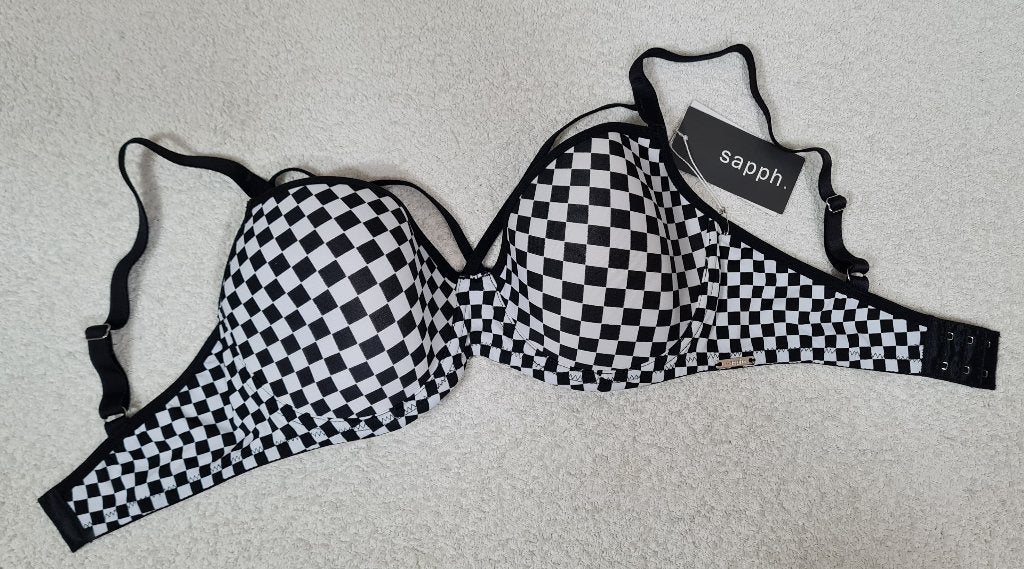 Sapph Checkered Beugel BH 70E zwart/wit geblokt (472), Sapph, Ophalen of Verzenden, Overige kleuren, BH