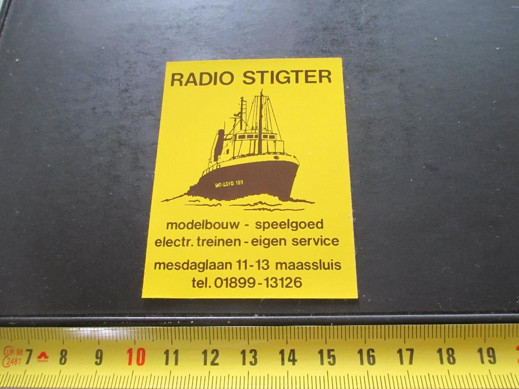 sticker Maassluis Radio Stigter Modelbouw speelgoed, Verzamelen, Ophalen, Zo goed als nieuw