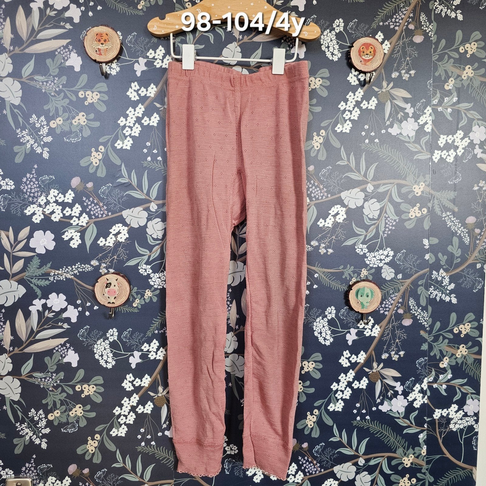 Unaduna Merino Wol Zijde Legging Roze Maat 98/104, Kinderen en Baby's, Broek, Unaduna, Jongen of Meisje, Ophalen of Verzenden