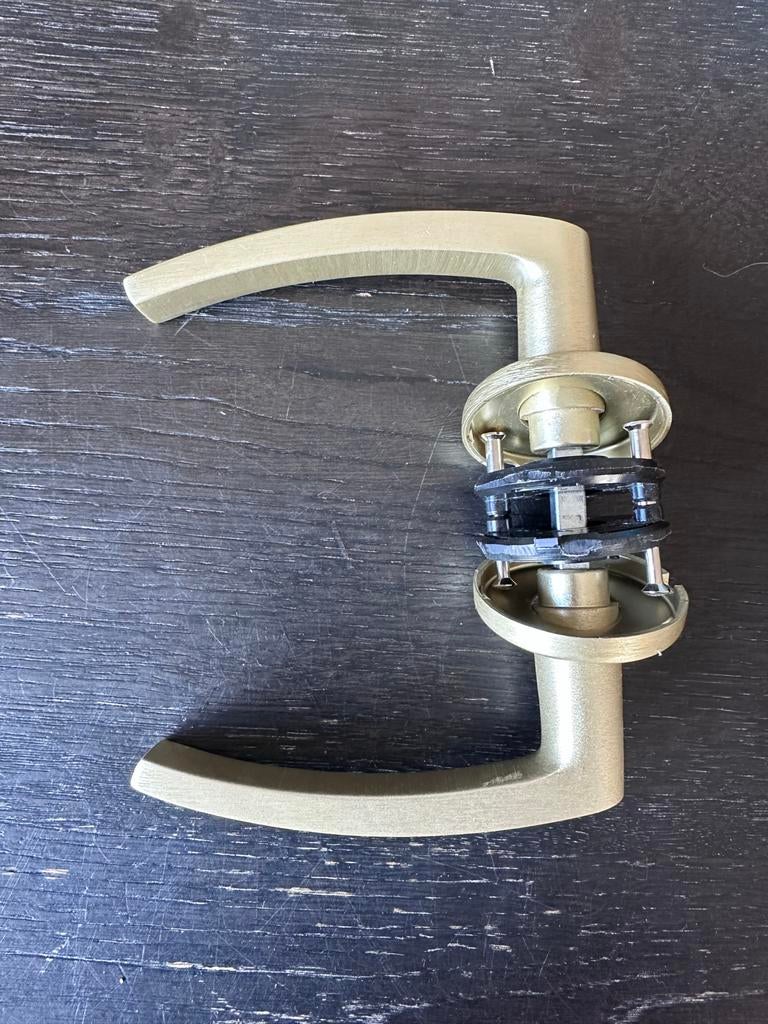 Nieuw AXA Deurkrukset Curve Blok Goud Rozet, Ophalen, Nieuw, Overige materialen, Klink of Kruk