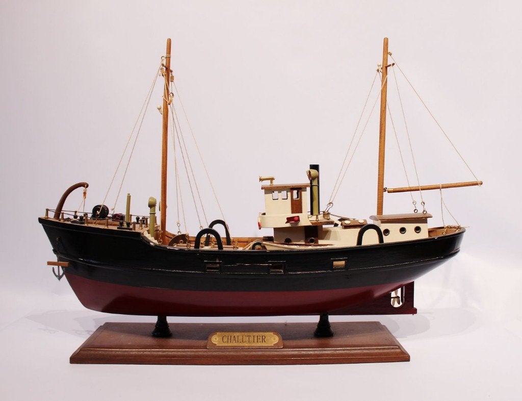Scheepsmodel van vissersboot 'Chalutier', Hobby en Vrije tijd, Modelbouw | Boten en Schepen, Ophalen of Verzenden, Gebruikt