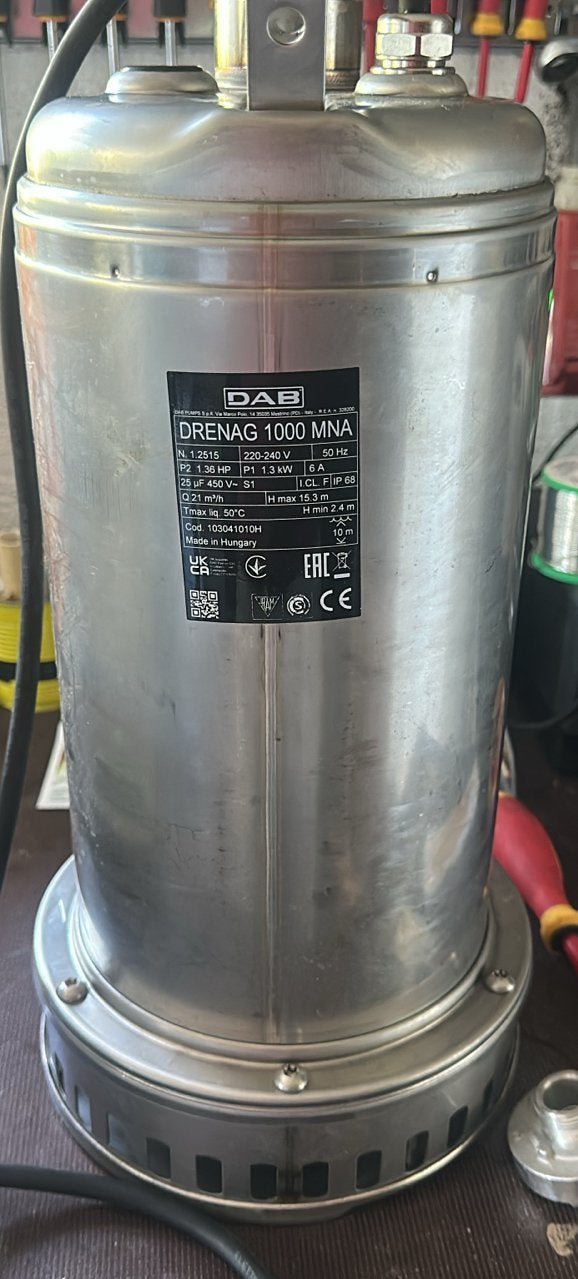 Te huur rvs dompelpomp, overstroming kelder of zwembad, Ophalen, Gebruikt, Elektrisch, Dompelpomp