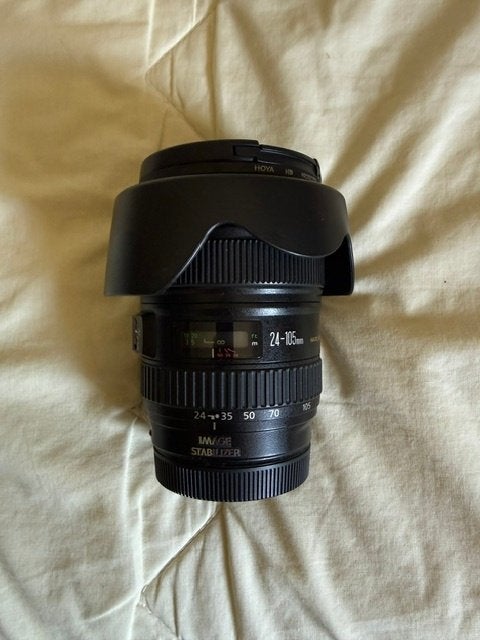 Canon 24-105 f/4 L EF lens US met Hoya hd filter, Audio, Tv en Foto, Fotografie | Lenzen en Objectieven, Gebruikt, Canon, Canon EF