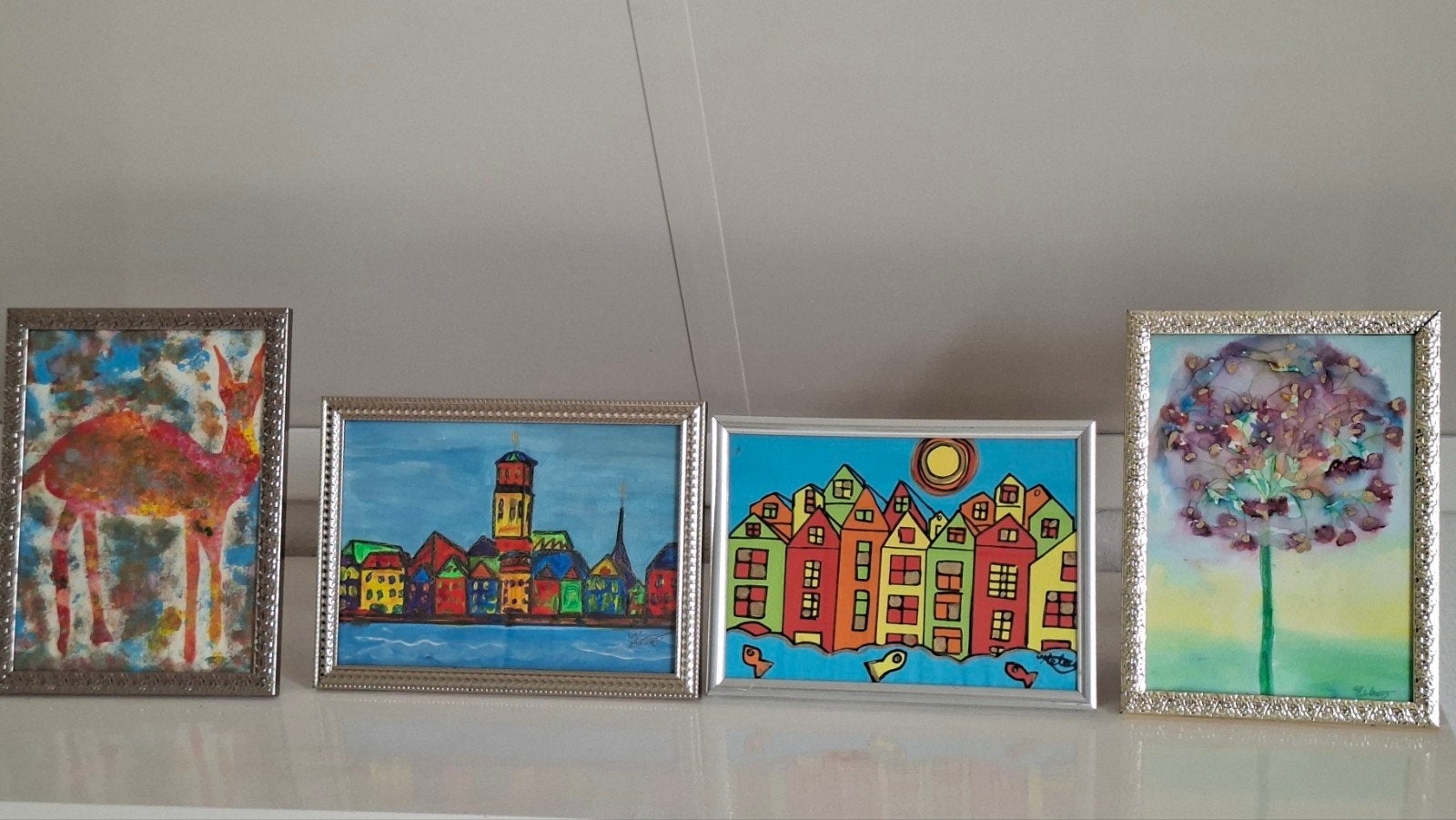 Originele en gesigneerde schilderijen - 20x15 cm, Ophalen, Gesigneerd
