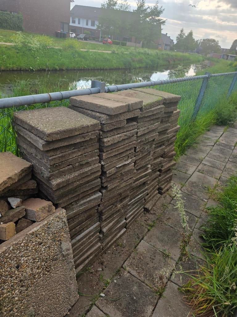 Gratis tegels op te halen, Tuin en Terras, Ophalen of Verzenden, Gebruikt, Beton, Terrastegels