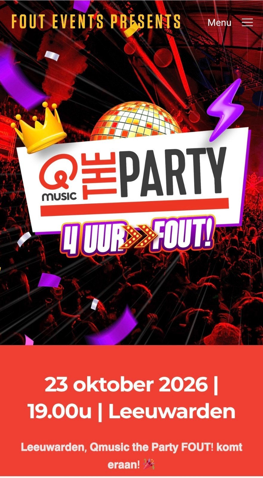 2 kaarten voor Qmusic the Party 2026, Drie personen of meer