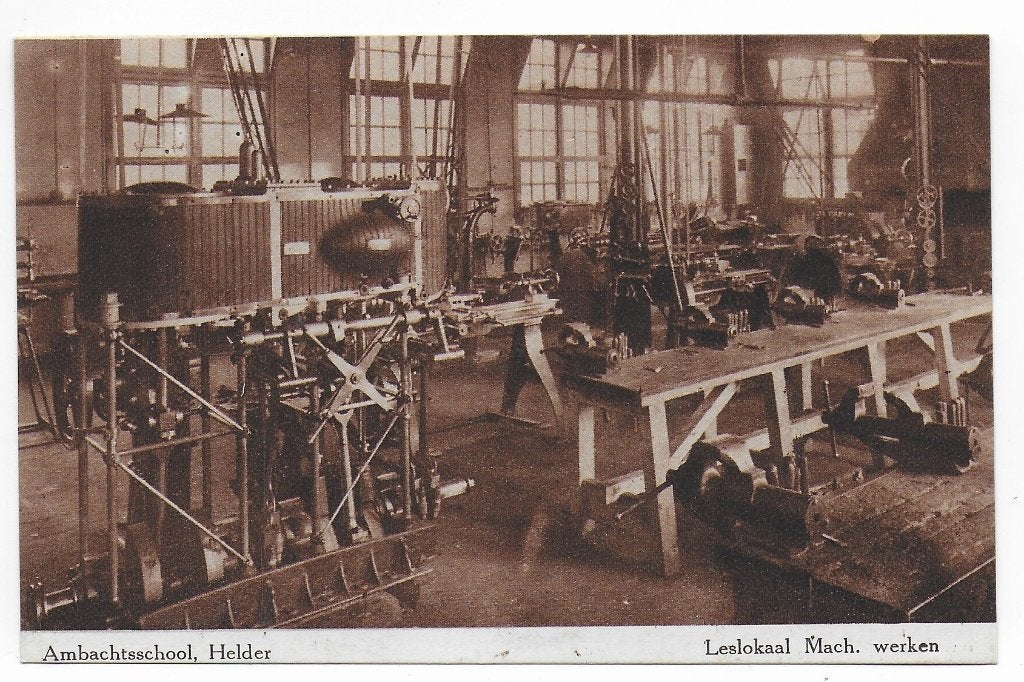 Den Helder Ambachtsschool Mach Werken Ansichtkaart ( B6932, Verzamelen, Ophalen of Verzenden, 1920 tot 1940, Ongelopen, Noord-Brabant