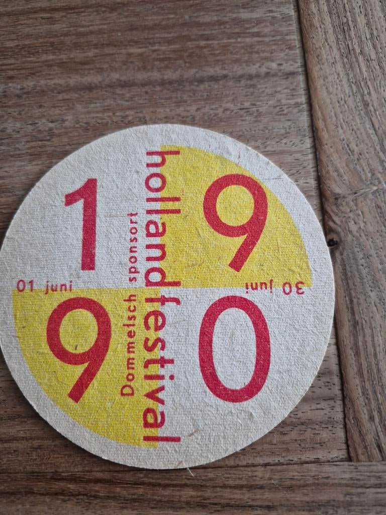 Dommelsch Holland Festival bierviltje 1990, Ophalen of Verzenden