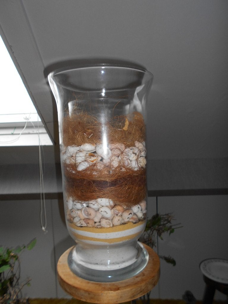 VAAS GLAZEN WINDLICHT INCL. DECORATIE, Ophalen, Gebruikt, Overige kleuren, Inclusief decoratie