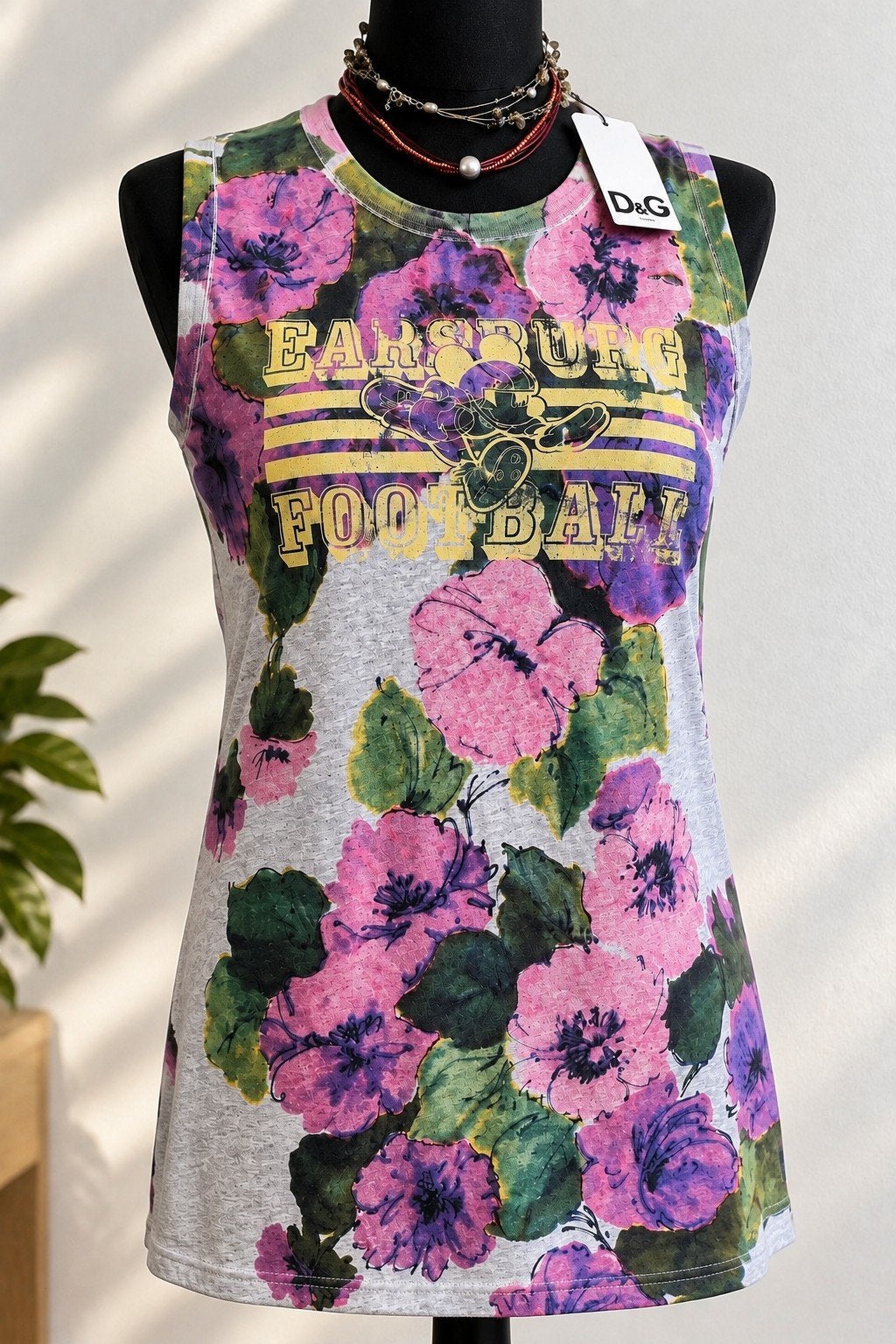 D&G Dolce & Gabbana Y2K Football Top M NIEUW MET KAARTJE, Maat 38/40 (M), Dolce & Gabbana, Zwart, Nieuw
