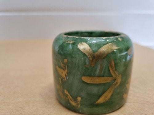 Waxcinehouder van marmer groen, Ophalen of Verzenden, 'T Olde Gre-j, Info@toldegrej.nl, Endepoelstraat 20f Didam