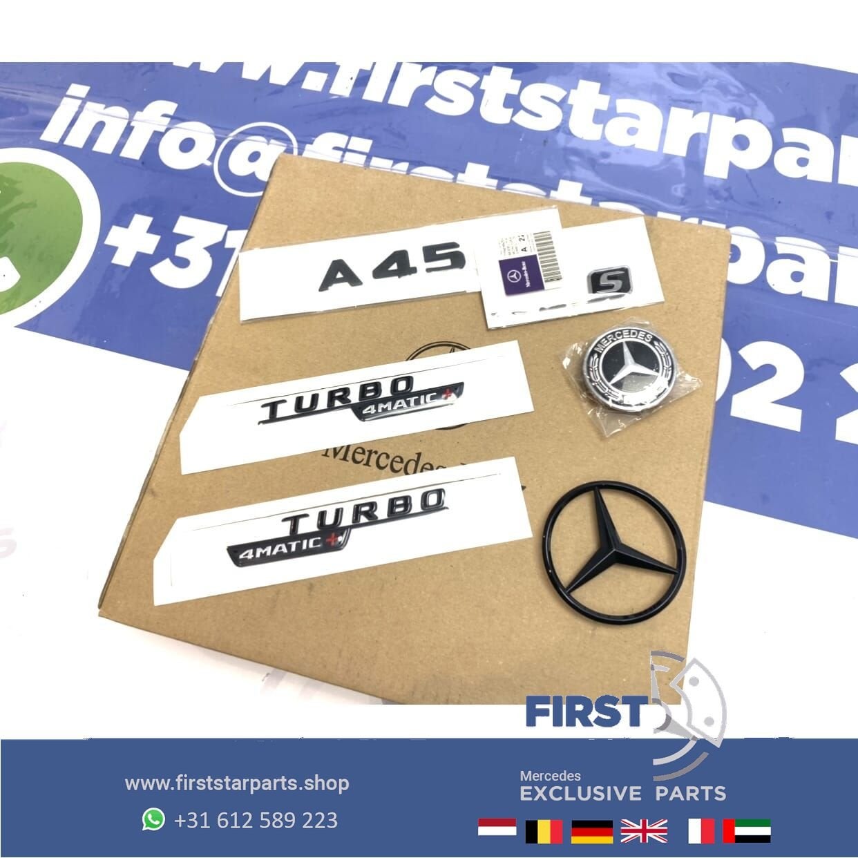 W177 V177 A45S AMG LOGO SET A 45 S ZWART EMBLEMEN SET Merced