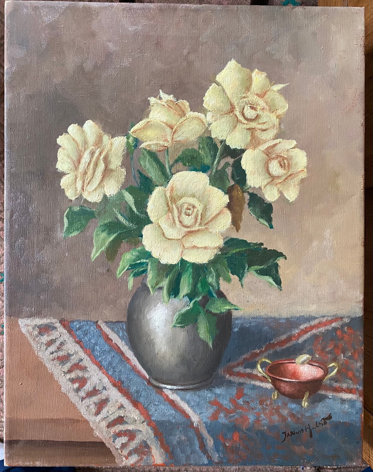 Stilleven met rozen, Antiek en Kunst, Kunst | Schilderijen | Klassiek, Ophalen of Verzenden