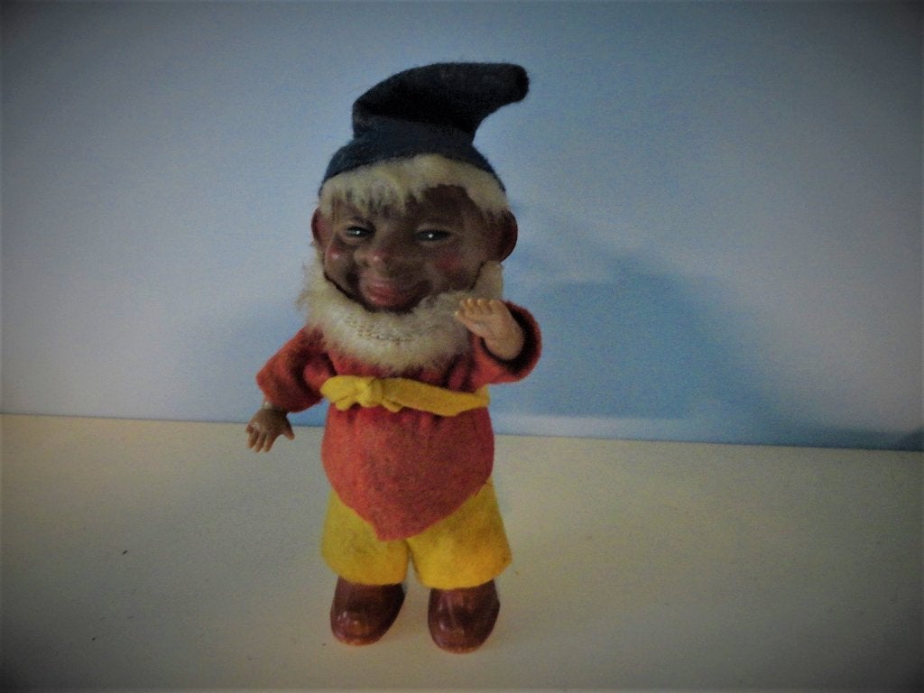 antiek kabouterpoppetje lijkt  op de Steiff Pucki gnomes, Ophalen of Verzenden