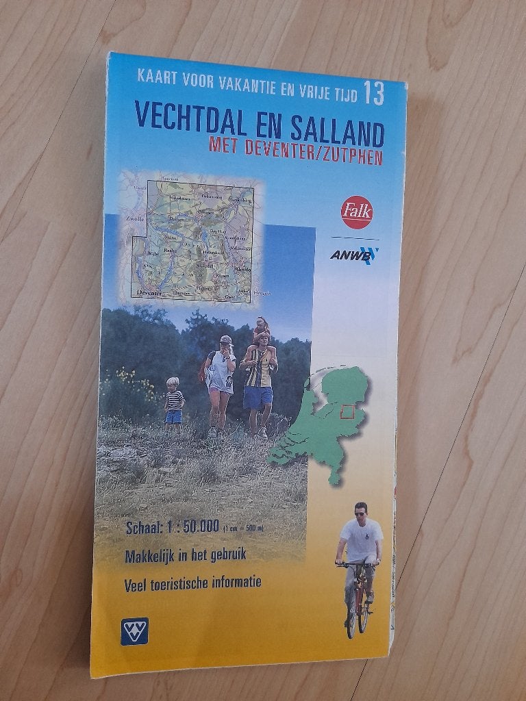 FALK KAART VECHTDAL EN SALLAND MET DEVENTER/ZUTPHEN 13, Ophalen of Verzenden, Zo goed als nieuw, Overige onderwerpen