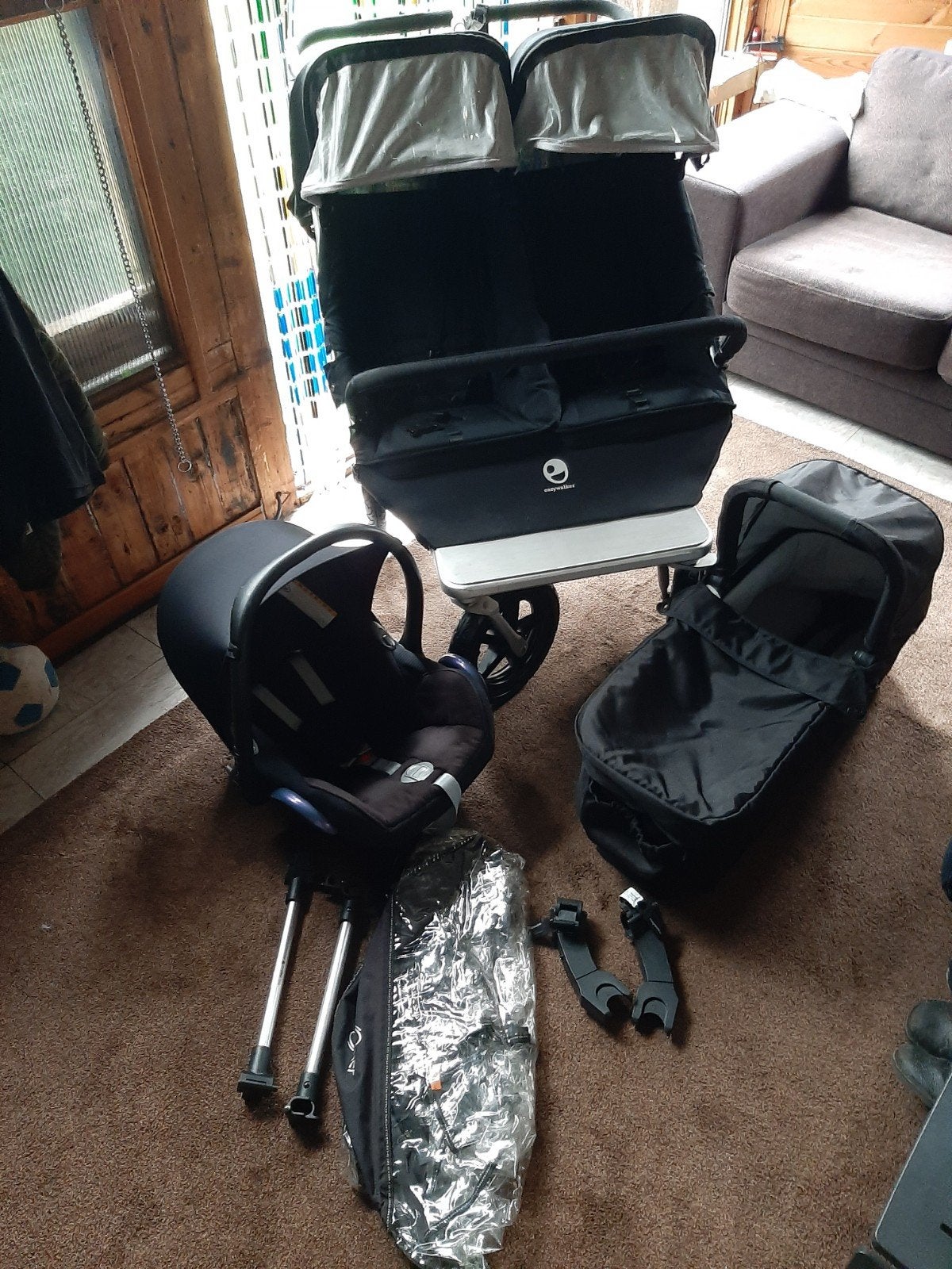 Easywalker Duo,Dubbele kinderwagen  compleet, Kinderen en Baby's, Kinderwagens en Combinaties, Overige merken, Duowagen, Luchtbanden