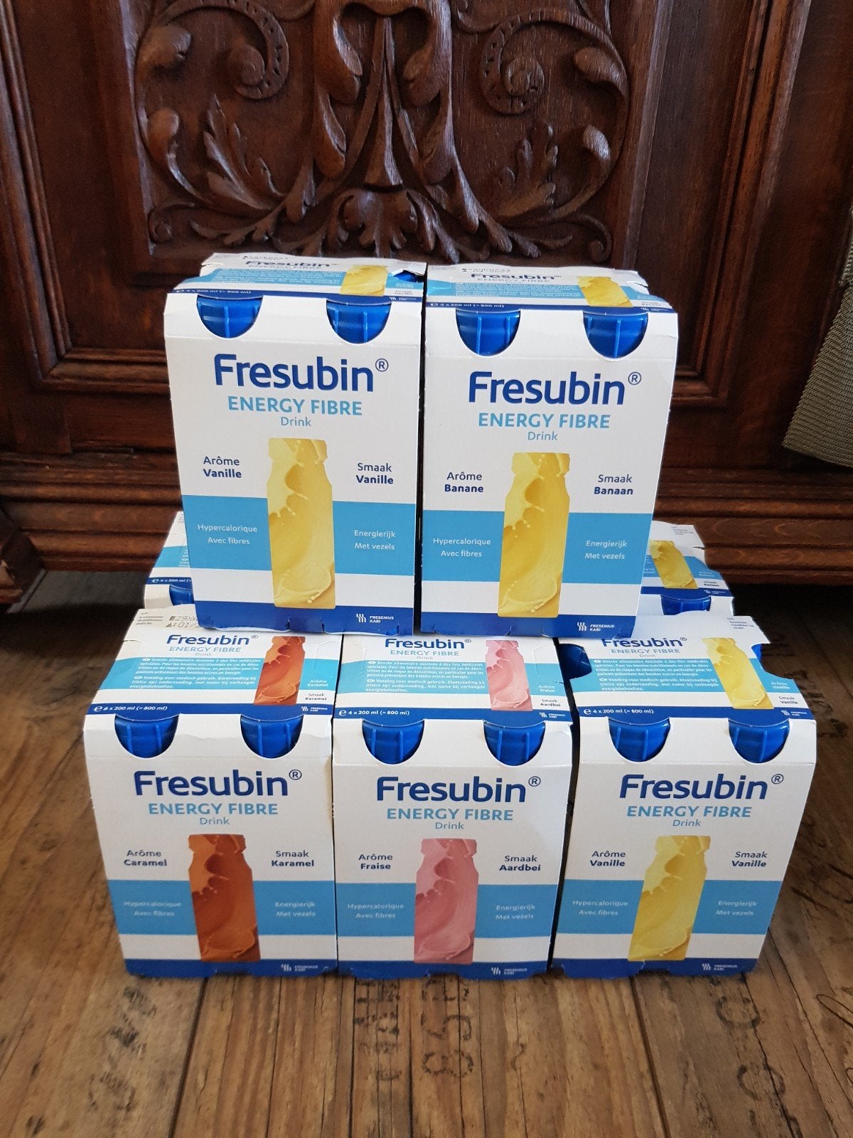 fresubin energy fibre aarbei vanille banaan en caramel 36 st, Ophalen of Verzenden