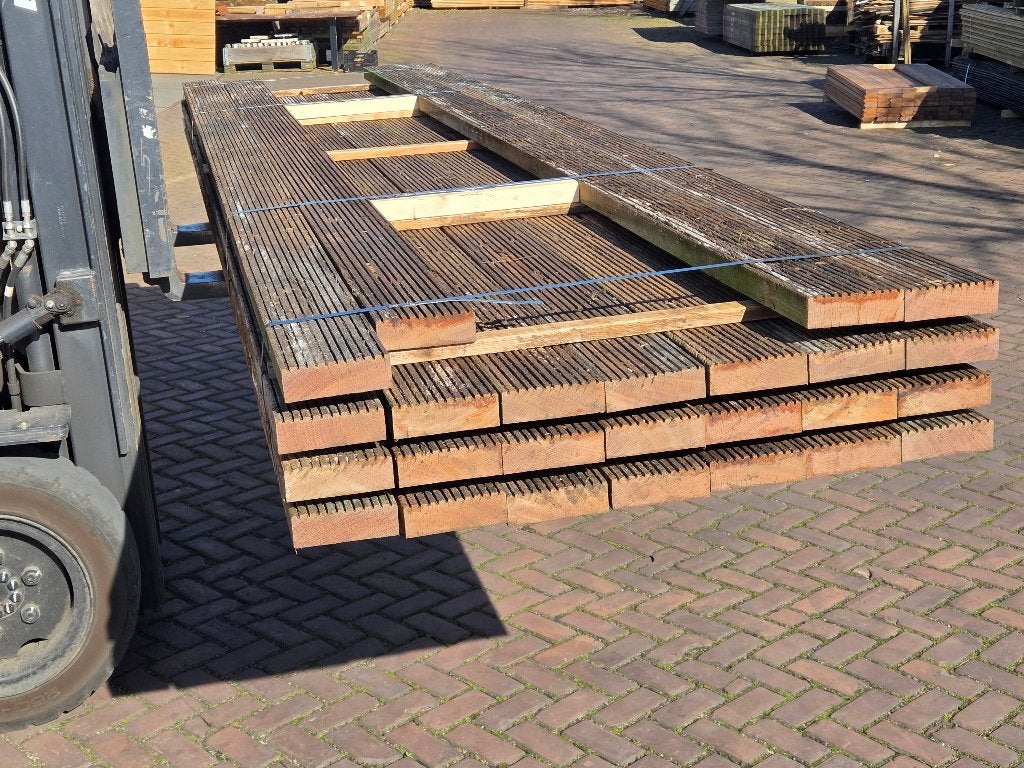 Hardhouten profielplanken gebruikt -nr: HP302, Ophalen, 250 cm of meer, Planken