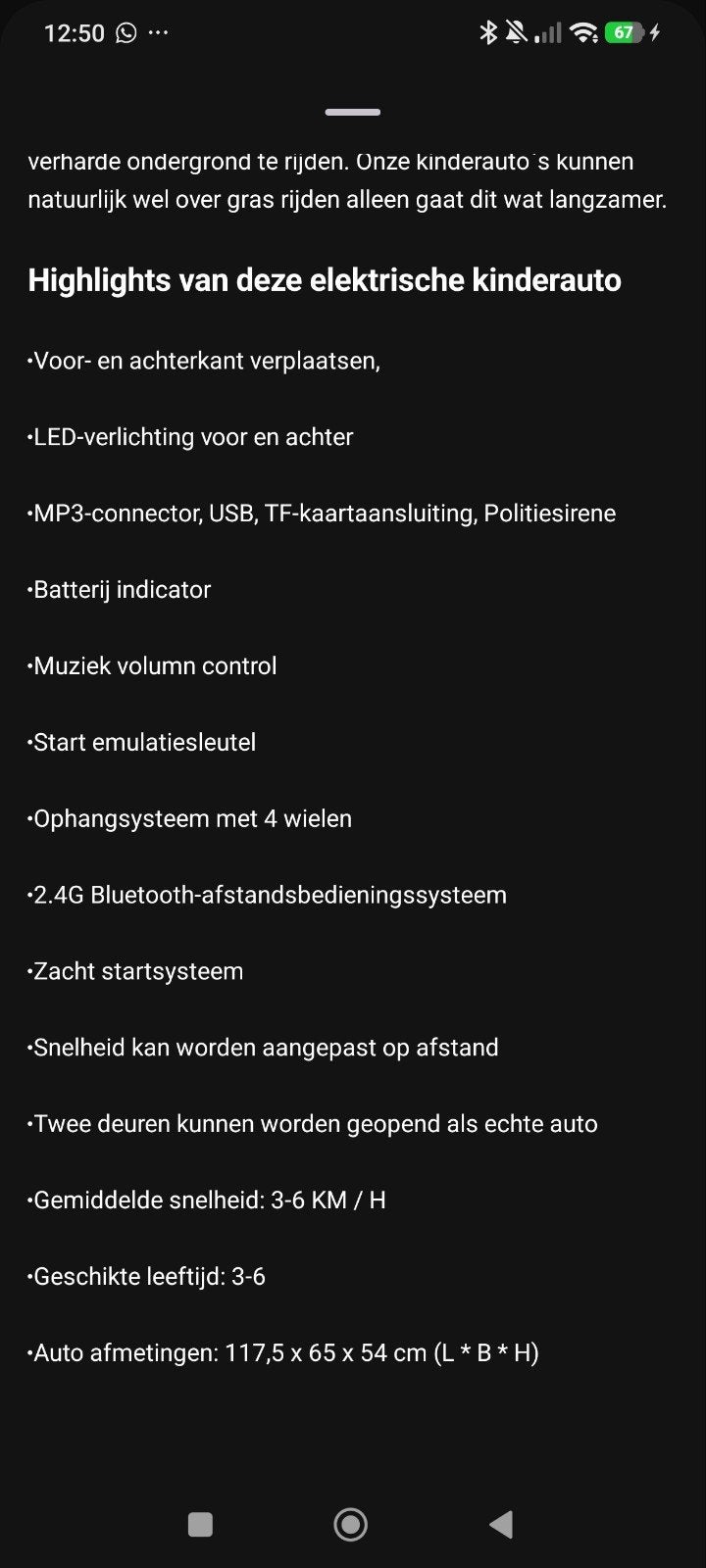 Kinder accu politieauto - Nieuwe accu, geen afstandsbedienin, Ophalen, Gebruikt