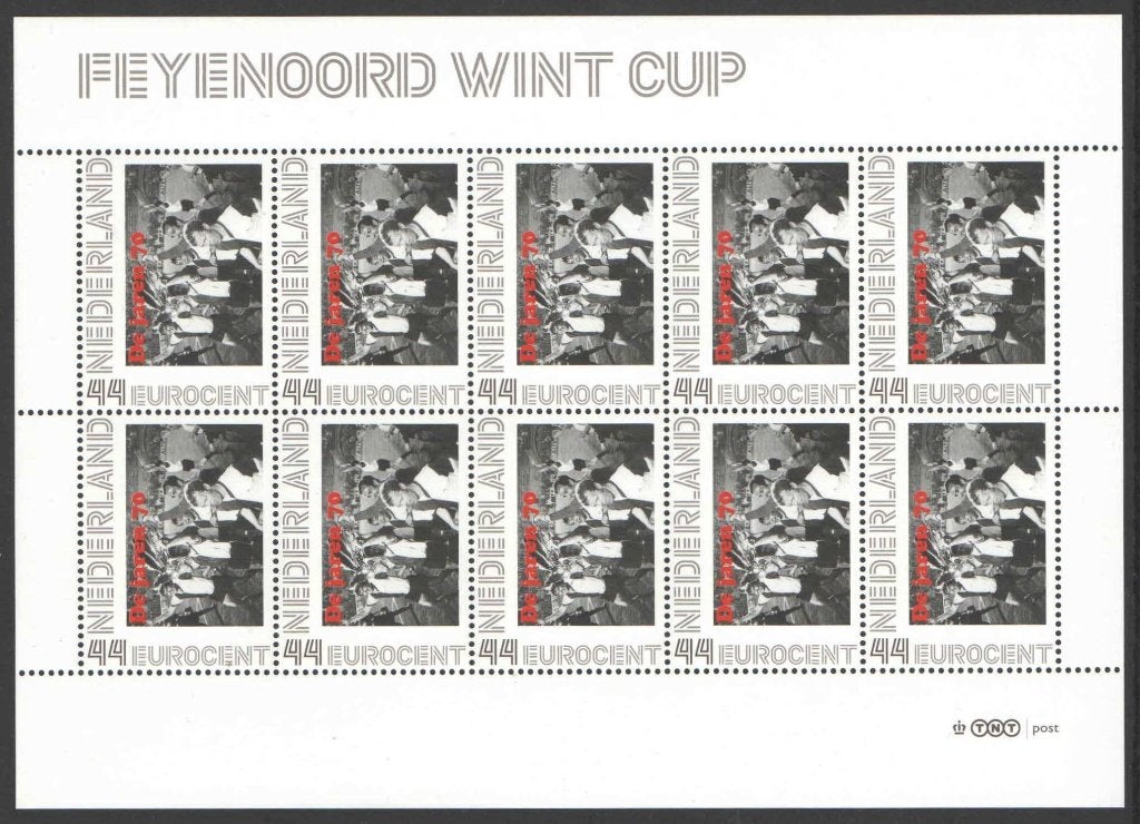 Nostalgie op Postzegels Jaren '70: Feyenoord wint de Cup, Ophalen of Verzenden, Na 1940, Postfris
