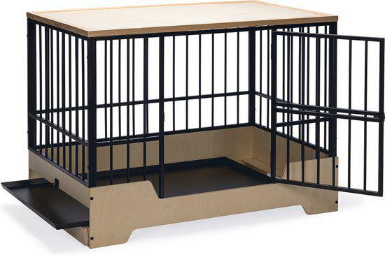 Designed by Lotte Quirine l-Bench-Hout-Zwart -XL-112x73x85cm, Dieren en Toebehoren, Hondenbenches, Ophalen, Nieuw