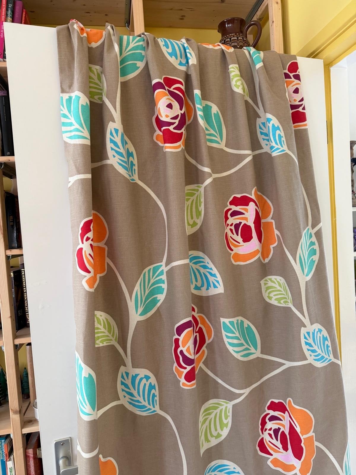 Ongebruikt Gordijn met Bloemenprint - Myrna, Overige merken, Bruin, Nieuw, Ophalen of Verzenden