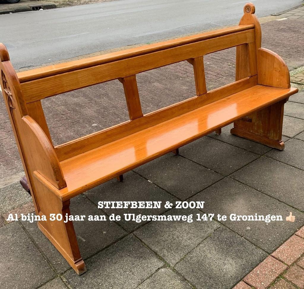 Kerkbanken massief eikenhout 3 stuks, Ophalen