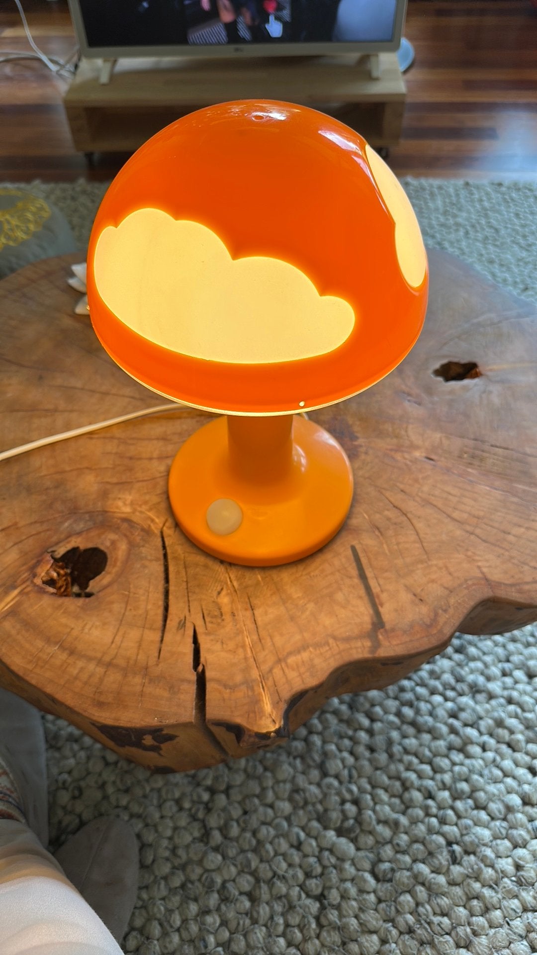 Oranje lamp van Ikea met witte wolken., Ophalen of Verzenden, Zo goed als nieuw, Minder dan 50 cm